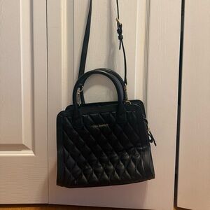 Vera Bradley Black Quilted Leather Crossbody Bag